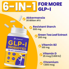 Lifeatlas GLP-I Probiotic vegan and gluten-free formula option.