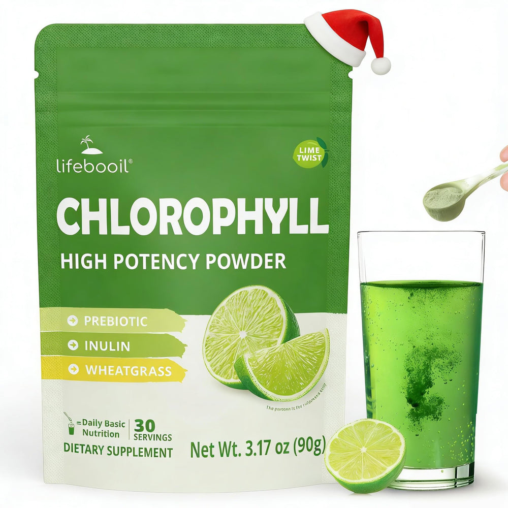 Lifebooil Chlorophyll Powder bottle with Lime Twist for refreshing hydration