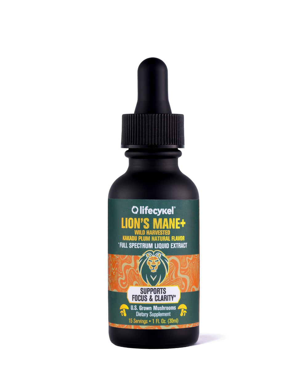 Life Cykel Lion's Mane tincture bottle supports clarity and focus during work