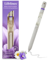 Lifelines Pen Diffuser in Bloom top view diffuses aroma to boost focus while writing