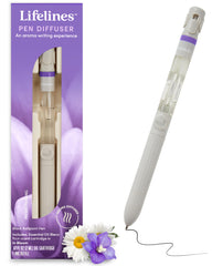 Lifelines Pen Diffuser in Bloom top view diffuses aroma to boost focus while writing