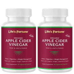 Life's Fortune ACV capsules bottle front for daily digestive support
