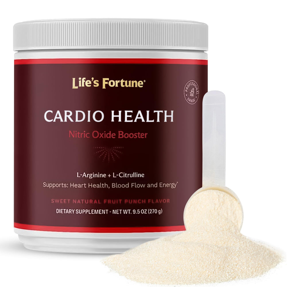 Life's Fortune L-Arginine powder tub highlights high-potency endurance support