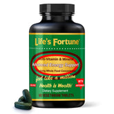 Life's Fortune multivitamin bottle front showing full nutrient spectrum for daily energy.