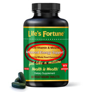 Life's Fortune multivitamin bottle front showing full nutrient spectrum for daily energy.