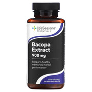 LifeSeasons Bacopa Extract 900 mg bottle supports focus and memory.