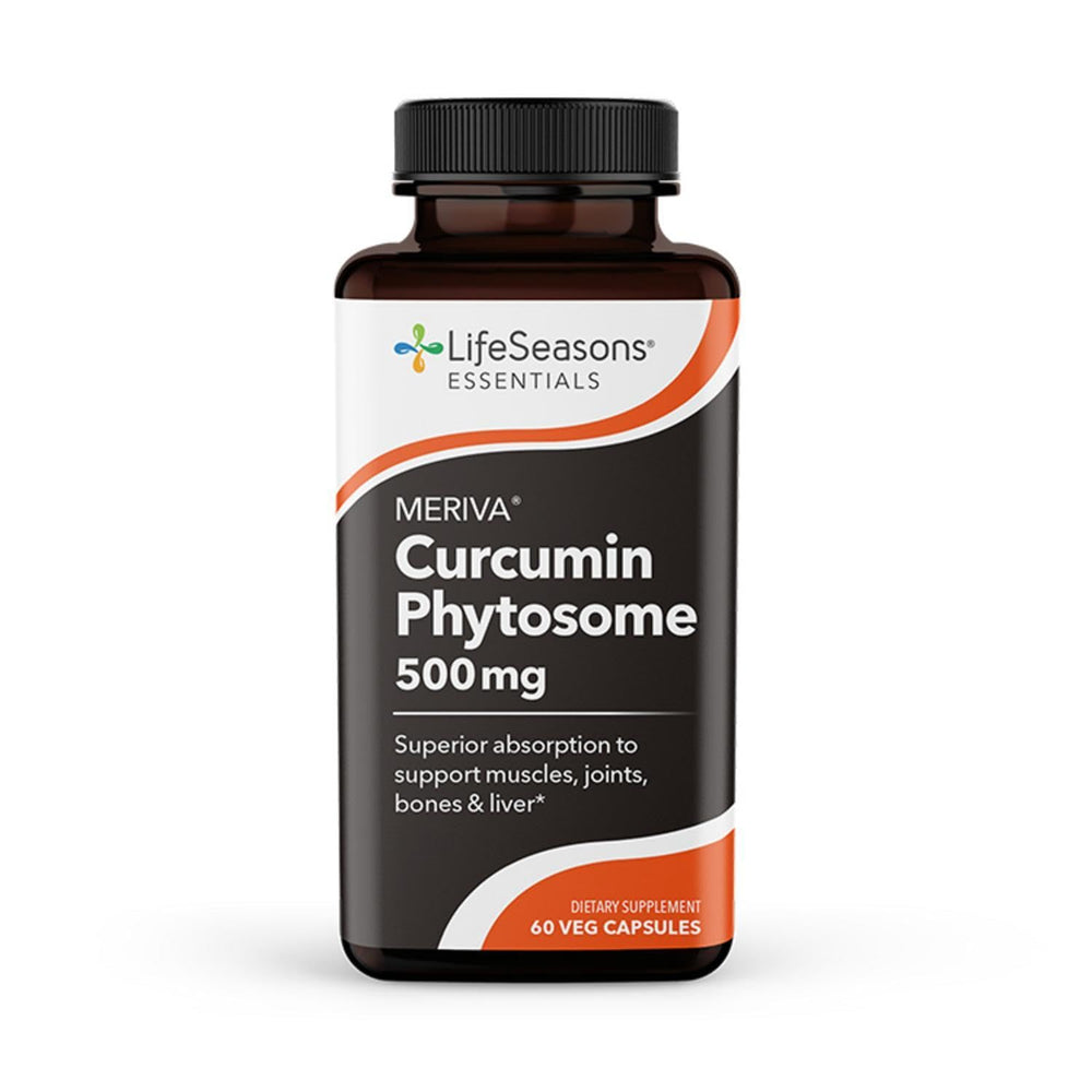LifeSeasons Meriva Turmeric bottle with capsules for easy daily joint support.