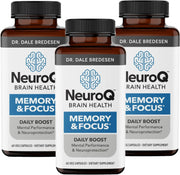 LifeSeasons NeuroQ bottle front with three-pack display for daily memory support.