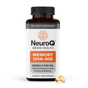 LifeSeasons NeuroQ-400 DHA softgels bottle for daily brain support and focus