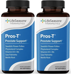 LifeSeasons Pros-T bottle with pour spout for easy daily use and prostate support.