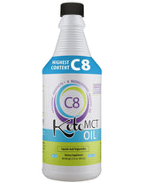 LifeSense C8 MCT Oil bottle on clean packaging for steady daytime energy.