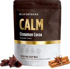 LIFESTACKS Calm Evening Tonic bottle on counter signaling a soothing bedtime ritual