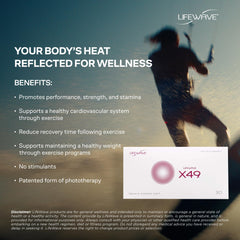 LifeWave X49 patches on skin after workout to support recovery.