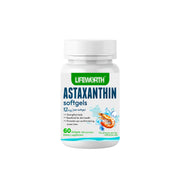 LIFEWORTH Astaxanthin softgels bottle, easy daily antioxidant support for skin glow and hydration.