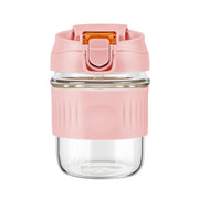 LifmPlay 12oz glass shaker bottle front view with leak-proof seal for on the go shakes