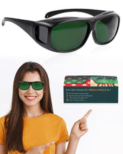 LIGHTMEUP red light glasses front view for therapy eye protection