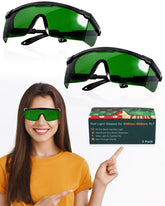 LightMeUp red light therapy glasses side view with full eye protection