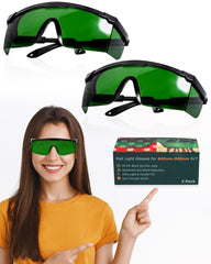 LightMeUp red light therapy glasses side view with full eye protection