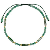 Lightock Green Aventurine Moss Agate anklet on beach ready cord for daily wear