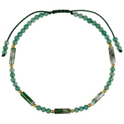 Lightock Green Aventurine Moss Agate anklet on beach ready cord for daily wear