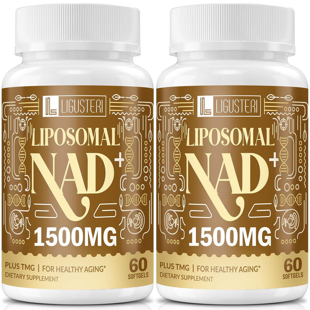 Ligusteri liposomal NAD+ with TMG bottle on shelf highlighting energy support