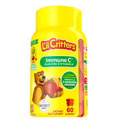 Lil Critters Immune C Plus Zinc bottle with colorful kids' gummies for daily support