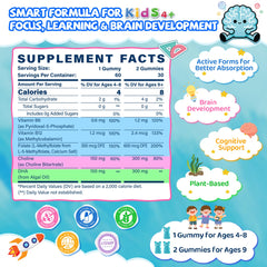 LILICARE Gummies label close-up highlights methylfolate for steady brain support.