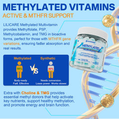 LILICARE methylated multivitamin gummies CoQ10 and ALA blend for energy