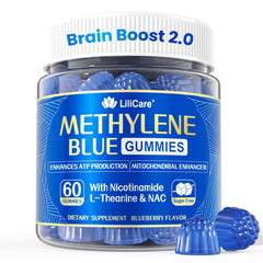 LILICARE Methylene Blue Gummies bottle front hints at cognitive support.