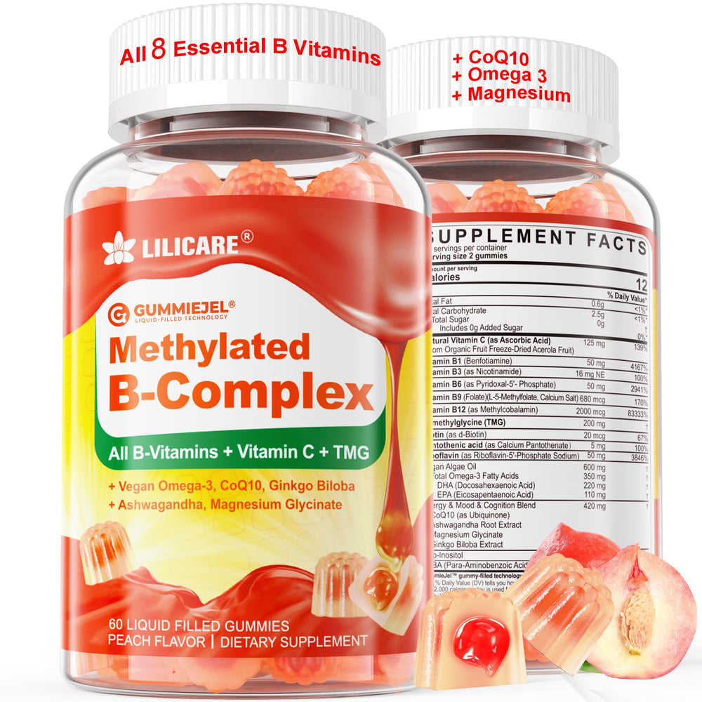 LILICARE Super Methylated B Complex Gummies bottle front for daily support