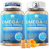 LILICARE Triple Strength Omega-3 Gummies bottle front showing packaging and dosage cue for daily use