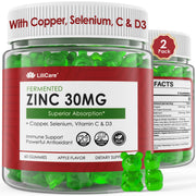 LILICARE Zinc Gummies bottle front with apple flavor for daily immune support.