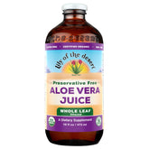 Lily of the Desert aloe vera juice bottle on kitchen counter promoting holistic wellness