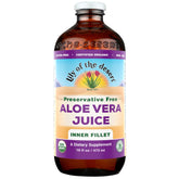 Lily of the Desert Aloe Vera Juice inner fillet filtered bottle for purity and clean nourishment.