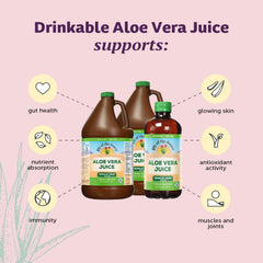 Lily of the Desert aloe juice pours into a glass for a refreshing drink