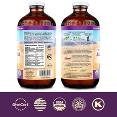 Lily Of The Desert Aloe juice pour demonstrates smooth, refreshing digestion support.