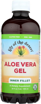 Lily of the Desert Aloe Vera Gel inner fillet bottle for gentle daily skin soothing.