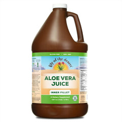 Lily of the Desert inner-fillet aloe vera juice bottle for daily gut health support.