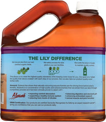 Lily Of The Desert preservative-free aloe vera 1 gal label closeup showing purity