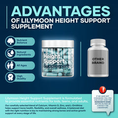 Lilymoon Height label close-up with natural ingredients and no artificial dyes.