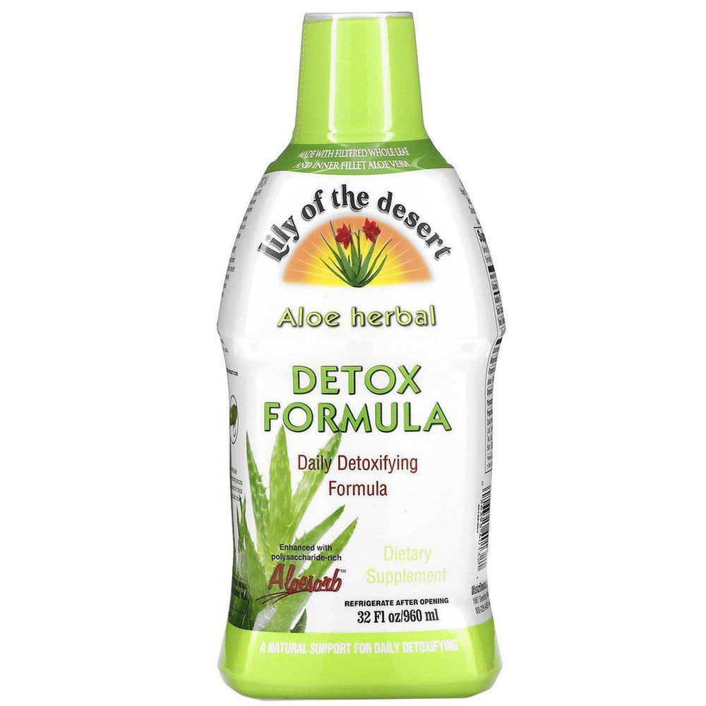 Lily of the Desert Aloe Detox bottle pour for easy daily detox.