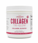 Lily's Lab Collagen Tri-Glow bottle ready to mix for daily beauty and wellness.