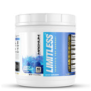 LIMITLESS Magnum Blue Raspberry Punch powder container ready to mix for an energy boost