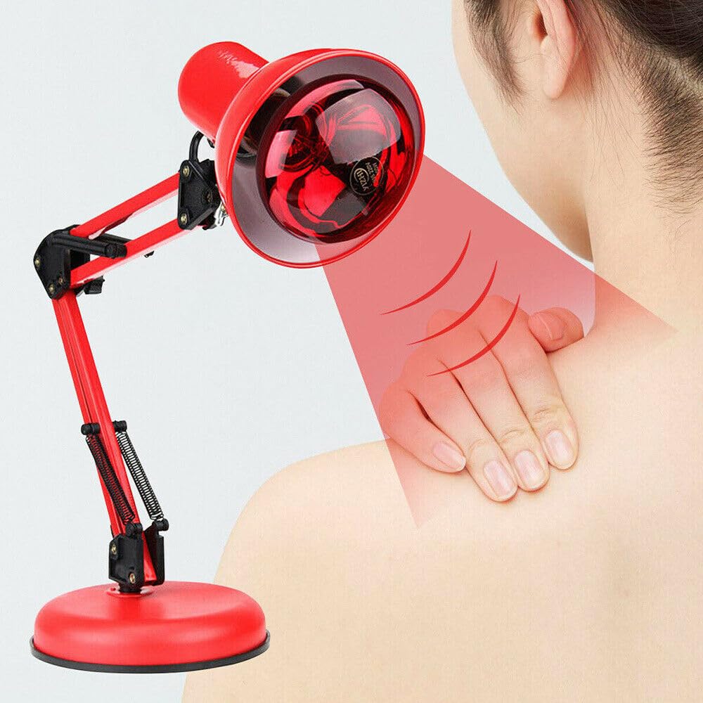 LinaLife 100W IR heat lamp head providing targeted warmth for home muscle comfort