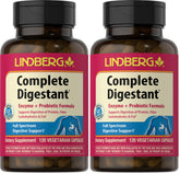 Lindberg Complete Digestant bottle close-up showcasing a full-spectrum enzyme formula for diverse meals