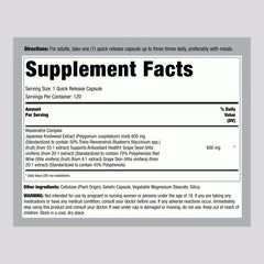 Lindberg Resveratrol bottle back label details highlighting per-pack information and key ingredients.