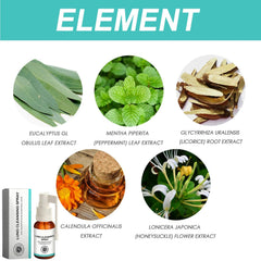 Linpel Breath Easy ingredients list features mullein, eucalyptus, peppermint.
