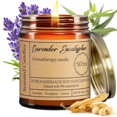 Liofeve Lavender Eucalyptus Candle jar with calming aroma for relaxation