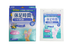 LION acupressure patch on foot close-up highlights the soothing elastic pad.