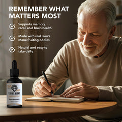 LionsManeExtracts dropper dispensing tincture for quick cognitive support